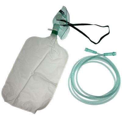 satın al Yüksek Konsantrasyonlu Oksijen Tedavisi İçin Tıbbi Kalite Yumuşak PVC Non-Rebreather Oksijen Maskesi, 1L Rezervuar Torbalı ve Yıldız Lümenli Tüplü çevrimiçi üretim