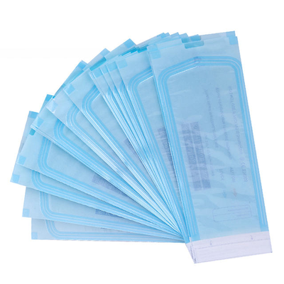 İyi fiyat 70*230mm PE Tıbbi Sınıf Kendi Kendine Yapışan Steril Poşet Klinik / Hastane İçin Diş Aleti Sterilizasyon Torbası Çevrimiçi