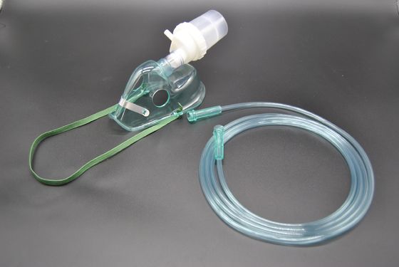 İyi fiyat 0.4ml Şeffaf Bükülmüş Vantilatör Nebulizatör Kiti Yeşil Yetişkin Nebulizatör Maskesi çevrimiçi