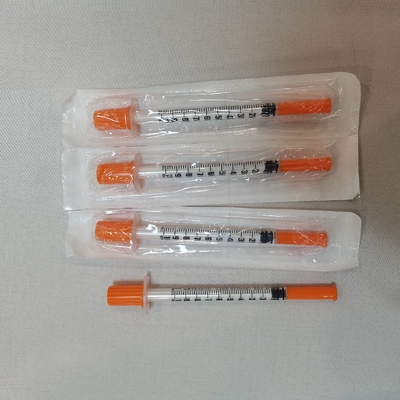 İyi fiyat 1ml İnsülin Enjeksiyon Şırıngası, Sabit İğneli Konsantrik 100 Birim veya 40 Birim çevrimiçi